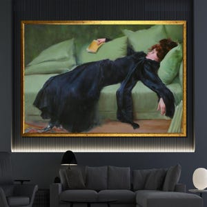 Cuadro sobre lienzo decadente de Ramon Casas Jove - Impresión de arte modernista - Decoración de pared clásica - Regalo para el hogar de un artista famoso