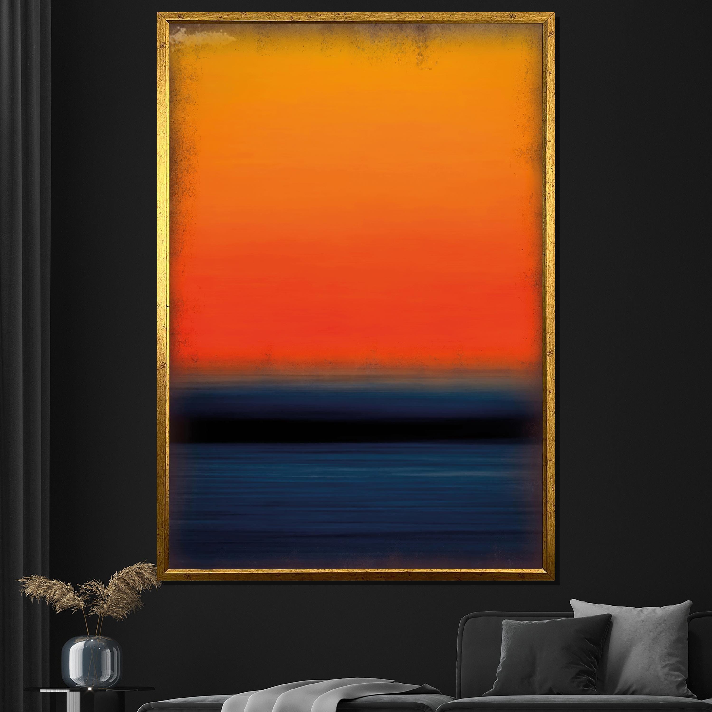 Mark Rothko Canvas Painting - Sunset Orange and Blue Abstract Art
