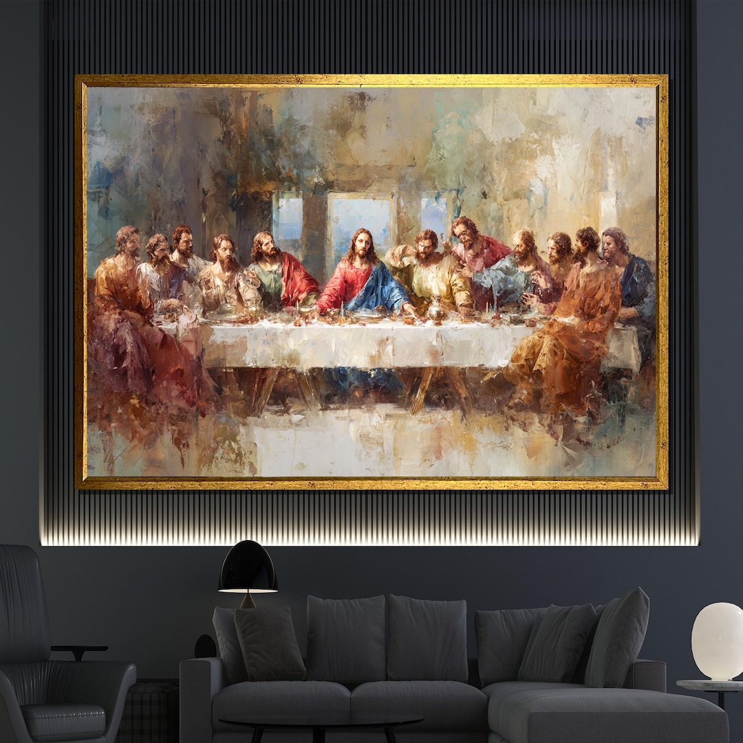 Leonardo Da Vinci the Last Supper Canvas Painting Wall Art, Religious ...