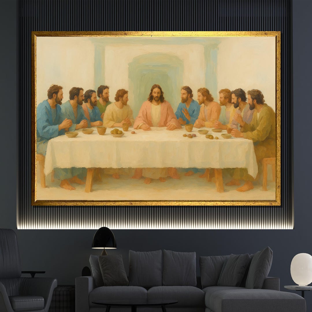 The Last Supper Jesus Canvas Painting Christian Religious Wall Art ...
