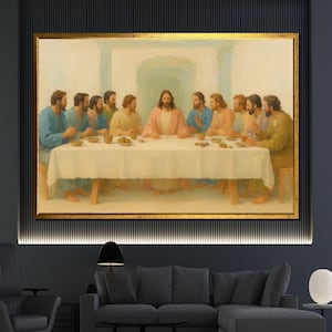 The Last Supper Jesus Canvas Painting Christian Religious Wall Art Biblical Apostles Sacred Scene Faith Symbol Home Decor Gift