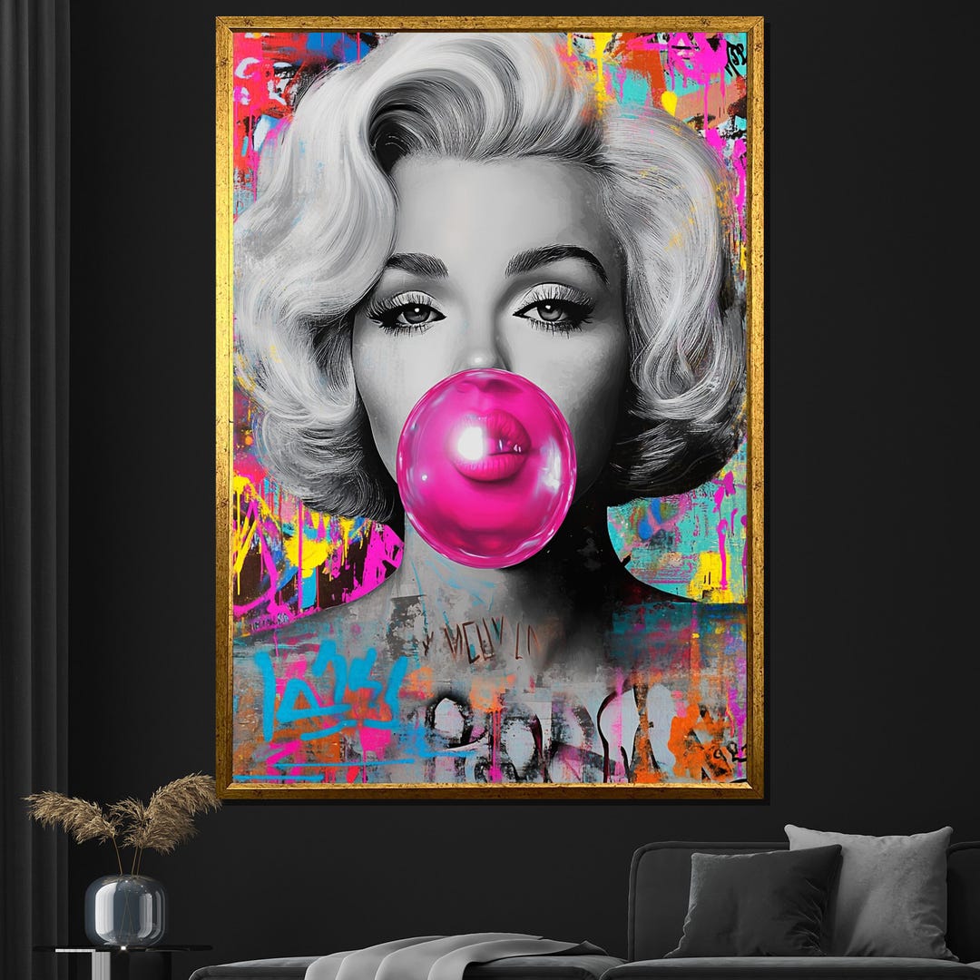 Pop Art Marilyn Monroe Canvas Painting, Modern Graffiti Wall Art for ...