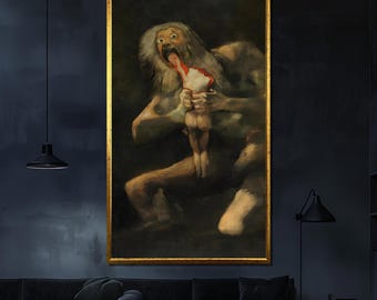 ゴヤ「息子を食らうサトゥルヌス」油絵複製（キャンバス） - Etsy 日本