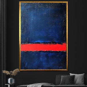 Mark Rothko  Canvas Painting - Abstract Red and Blue Artwork - Modern Expressionist Gift Decor