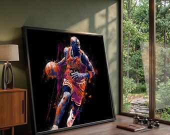 Dynamic Basketball Player Canvas, Sports Action Wall Art, Athletic Energy Canvas, Modern Game Scene Decoration, Vibrant Sports Canvas Art