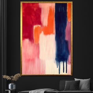 Mark Rothko Canvas Painting - Red, Orange, and Blue Abstract Artwork - Modern Art Gift for Wall Decor