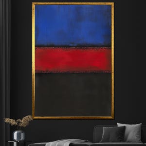 Mark Rothko Canvas Painting - Blue, Red, and Black Abstract Artwork - Modern Art Gift for Home Decor