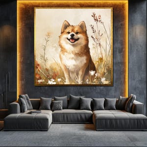 Pomeranian Canvas Painting Adorable Dog Art Nature-Inspired Wall Decor Gift for Pet Lovers