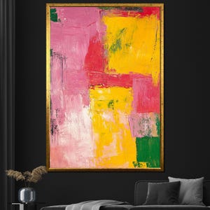Canvas Painting, Colorful Abstract Canvas Wall Art, Modern Living Room Decor, Large Bold Artwork, Unique Gift Idea