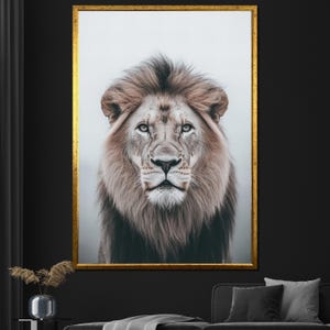 Lion Canvas Painting Majestic Wildlife Art Elegant Animal Wall Decor Gift for Nature and Art Lovers