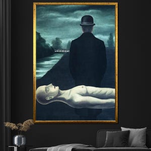 René Magritte The Musings of a Solitary Walker Canvas Painting - Surrealist Art Print - Classic Wall Decor Gift