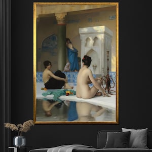 Jean-Léon Gérôme The Bath Canvas Painting - Orientalism Art Print - Classic Wall Decor - Famous Artist Gift