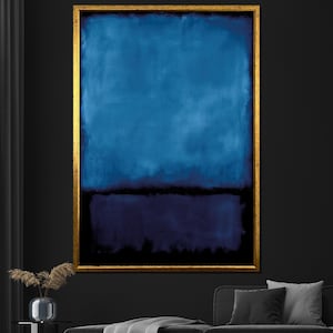 Mark Rothko Canvas Painting - Midnight Blue Abstract Art for Modern Wall Decor, Mid-Century Gift, Large Canvas Artwork