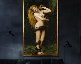 John Collier Lilith Canvas Painting - Mythological Art Print - Classic Wall Decor - Famous Artist Home Gift