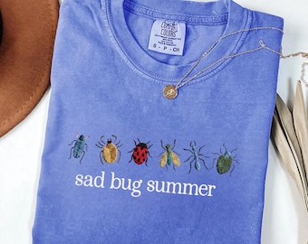 Comfort Colors® Sad Bug Summer Shirt, Bug Tee, Cottagecore Insect Shirt, Minimal Nature  Gift for Her