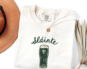 Comfort Colors® Sláinte Shirt: Irish Beer St. Patrick's Day Tee, St. Patrick's Day Tees, St. Patrick's Day Shirt, Sláinte Shirt