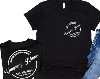 Gepersonaliseerd zakelijk shirt, T-shirt met aangepast logo, designzak en achterkant, persoonlijk shirt, bedrijfsT-shirts
