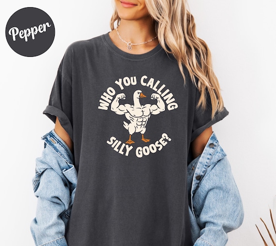 Comfort Colors® Funny Muscular Goose Graphic Shirt Meme Animal Gym Humor Tee Cute Bird Workout Unisex Casual Gift