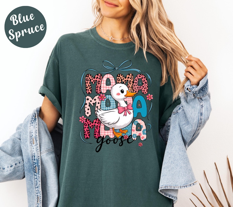 Comfort Colors® Mama Goose Shirt Cute Goose Mama Tee Funny Mom Animal Graphic Mothers Day Gift image 5