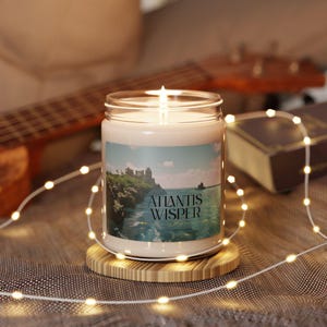 Whisper Of The Atlantis Scented Soy Candle - 9oz, Aromatherapy Gift, Home Decor, Relaxation Essential, Coastal Vibes, Birthday Gift