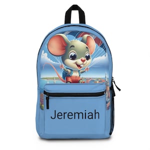 Personalized Cartoon Mouse Backpack for Kids, Custom School Bag, Birthday Gift, Lightweight Travel Backpack, Cute Children&#39;s Accessory