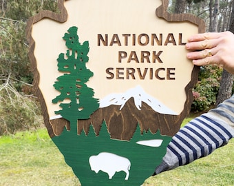 Customizable NPS Sign | National Park Service Sign | National Park Arrowhead Sign | Personalized NPS Inspired Sign Wall Decor