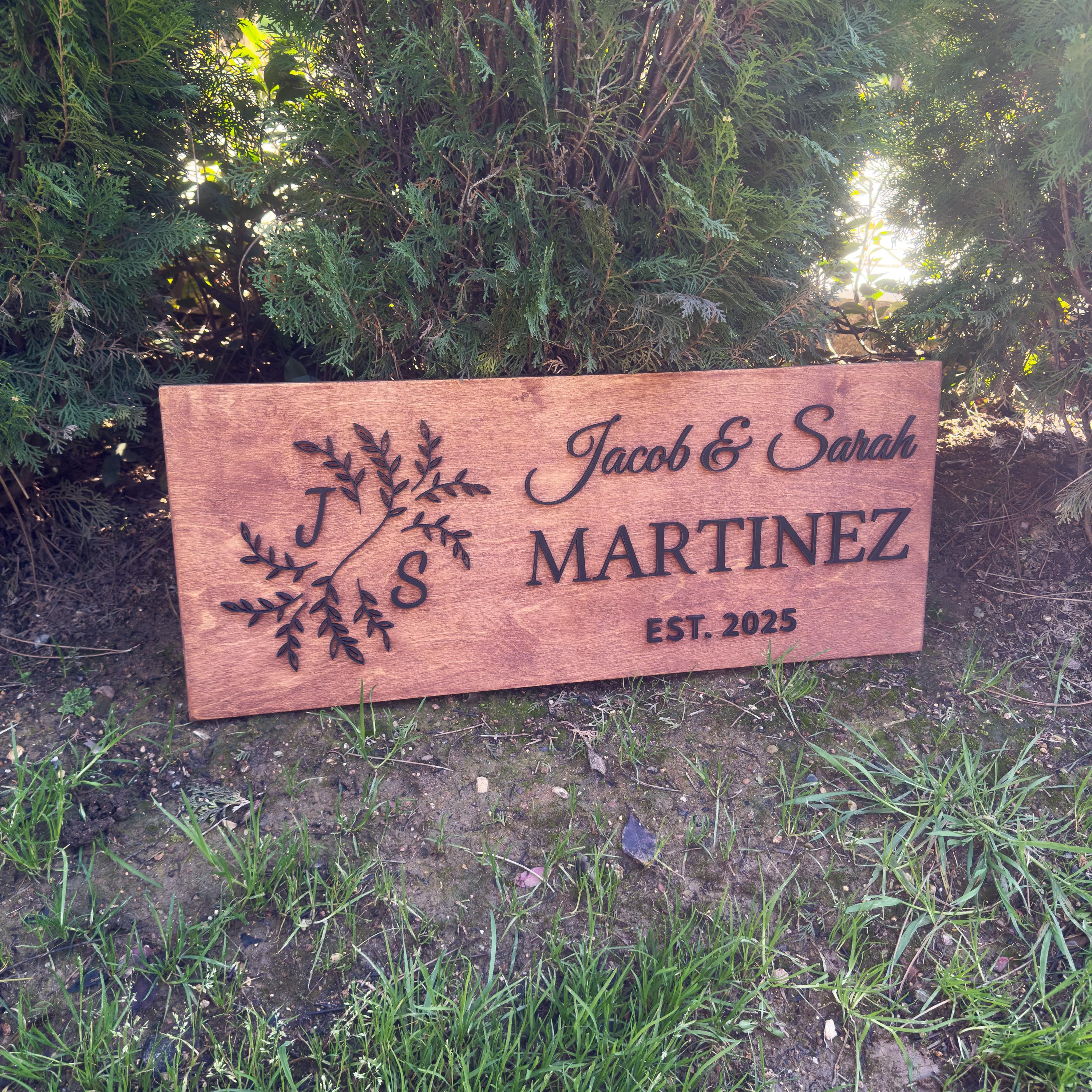 Personalized Anniversary Sign, Custom Couple Name Wood Sign ...