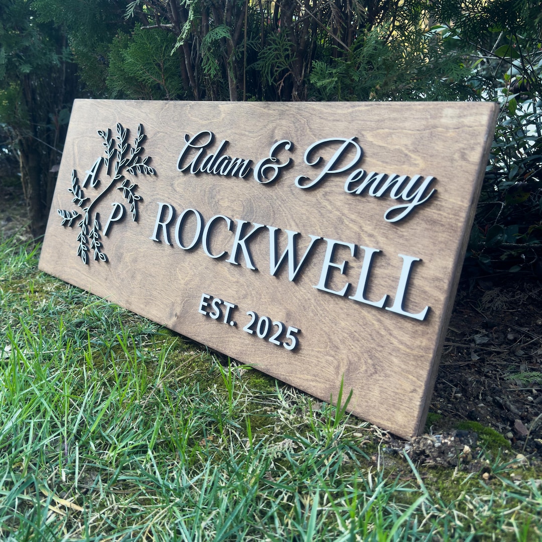 Personalized Anniversary Sign, Custom Couple Name Wood Sign ...