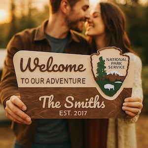 Custom National Park Sign, National Park Wood Sign, Custom NPS, Nature Lover Anniversary Sign, RV Camping, Personalized National Park Sign