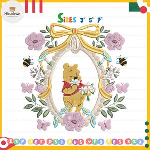 Family Vacation Embroidery Design, Cartoon Bear Embroidery Design, Vintage Coquette Style Embroidery Design, Instant Download