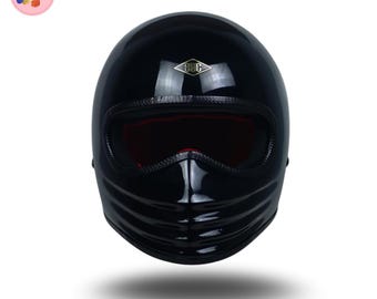 Custom Retro Motorcycle Helmet Flame Style Vintage Biker Helmet