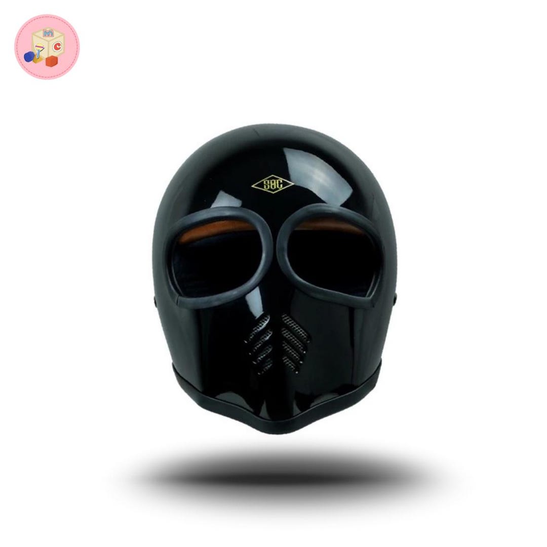 Custom Alien Retro Motorcycle Helmet Fiberglass Vintage Biker
