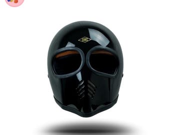 Custom Alien Retro Motorcycle Helmet Fiberglass Vintage Biker Helmet