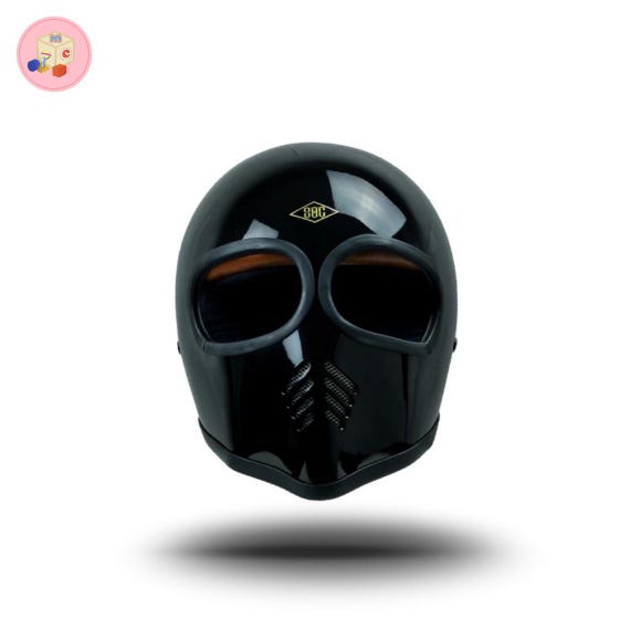 Custom Alien Retro Motorcycle Helmet Fiberglass Vintage Biker