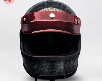Custom Retro Motorcycle Helmet HandPainted Fiberglass Biker Helmet