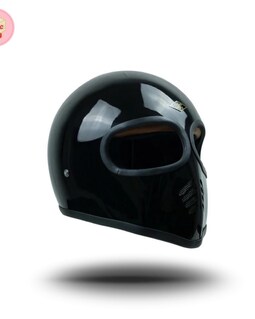 Custom Alien Retro Motorcycle Helmet Fiberglass Vintage Biker