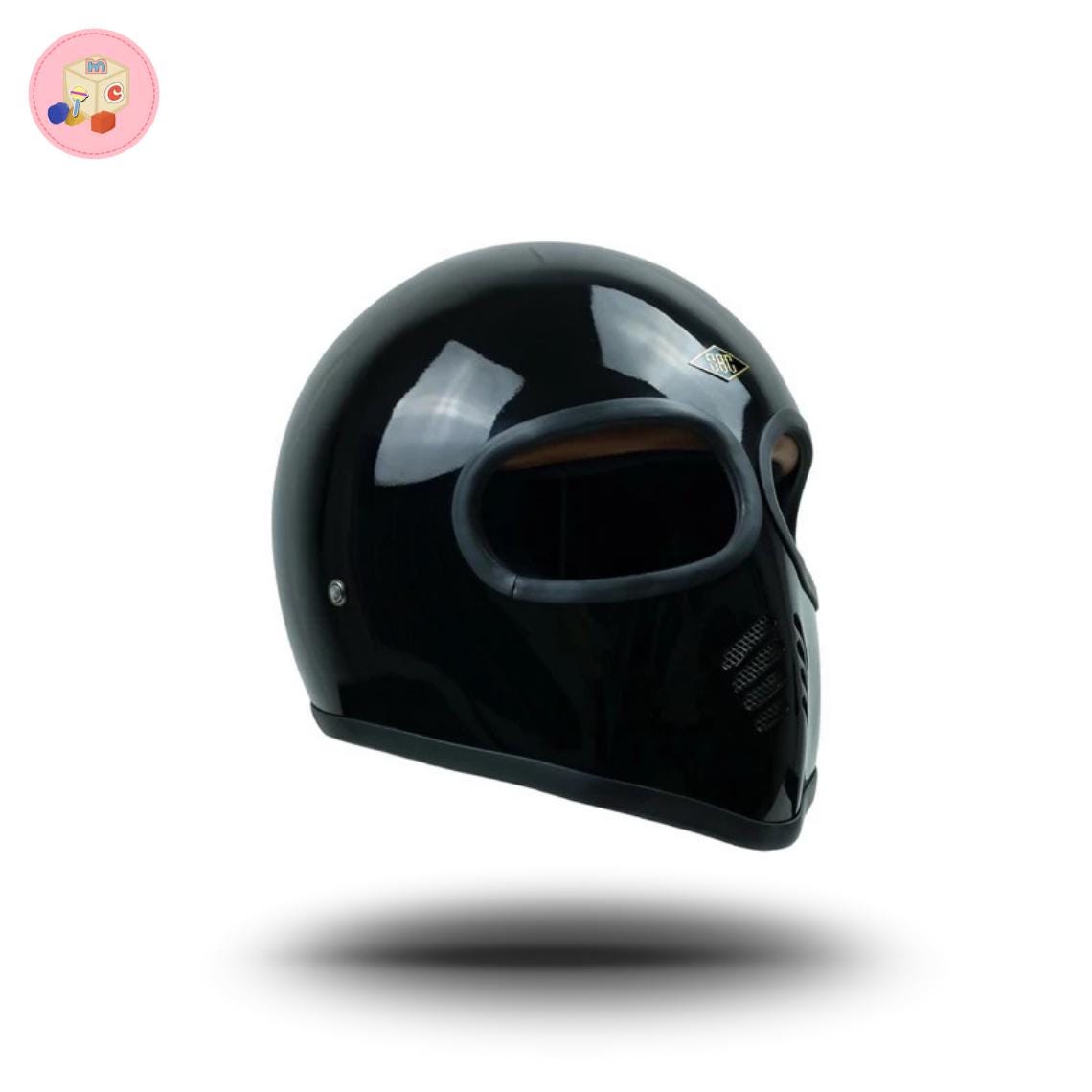Custom Alien Retro Motorcycle Helmet Fiberglass Vintage Biker