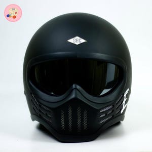 Custom Full Face Motorradhelm M30 Basic Schwarz Doff Style Vintage Biker Helm