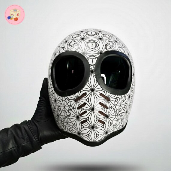 aliens motorcycle helmet Cover its actually stretchy nylonish fur material with a big bit of elastic around the bottom to hold them firmly to the helmet Robot Alien Predator Helmet Sliver