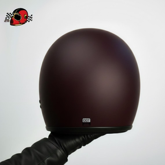 dark brown motorcycle helmet Black+Brown Leather Half Helmet, Adult Retro 3/4 Open Face Helmets for Men and Women Cruiser Scooter Half DOT+ECE Certification with Goggles Sun Visor Automotive Standard Features 500-TX LEATHER RIM SHOT BROWN
