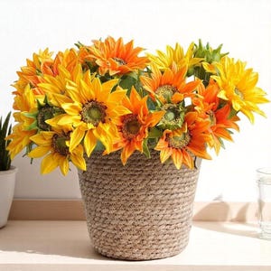 Real Touch Sonnenblume, hochwertige künstliche Blumen, Hochzeitsstrauß, Mittelstücke, Wohnkultur, Geschenke, gelb, DIY