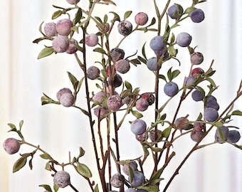 Artificial Blueberry Sprigs, Spring Home Decor, Wedding Decoration