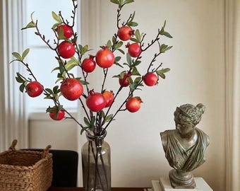 Artificial Pomegranate Branch: Rustic Home Decor