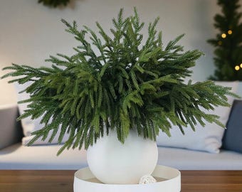 5 Stück Real Touch Faux Cedar Zweige 18 "- Norfolk Kiefernstämme für den saisonalen Dekor