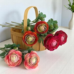 Faux Ranunculus, Artificial Flowers,  Floral Arrangements, Fake Flowers,  Home Decor,  Wedding Flowers, Party Supplies, Silk Flowers