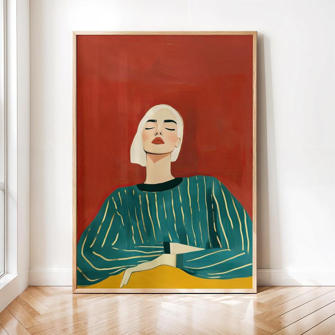 Abstract Woman Portrait Minimalist Female Wall Art Modern Fashion ...