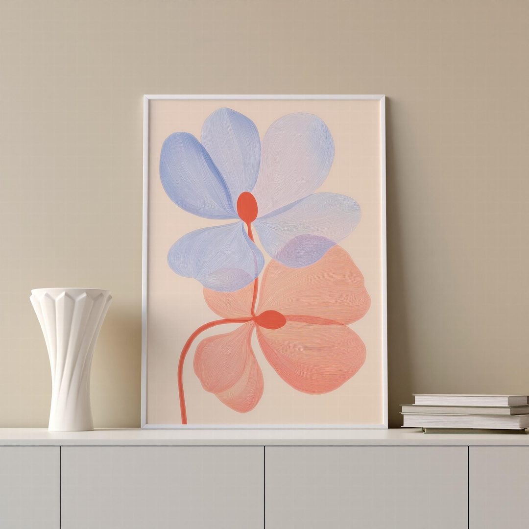 Abstract Floral Wall Art Minimalist Flower Print Modern Botanical Art ...