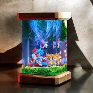Anthropomorphic hedgehog epoxy lamp, Cartoon Night light, Face Diorama Gift Gaming Décor Gift for Him, Christmas gift, Back to School Gift