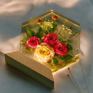 Romantic Handmade Lamp for Couples, Unique Rose Gift for Anniversary or Bedroom Setup, Gift for her, Unique Gift for Girlfriend, Wife,Mom