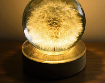 Dandelion Resin Lamp: Eternal Bloom Night Light - Romantic Gift